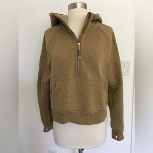 Lululemon scuba oversized half heather tan/green hoodie, worn once.